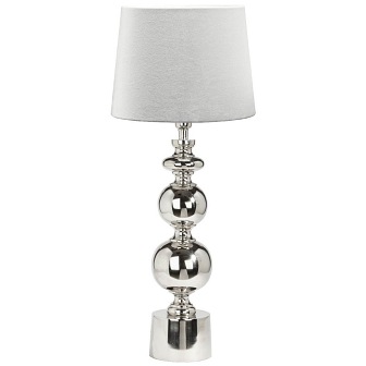 Mała lampa stołowa Grace chrom z białym abażurem